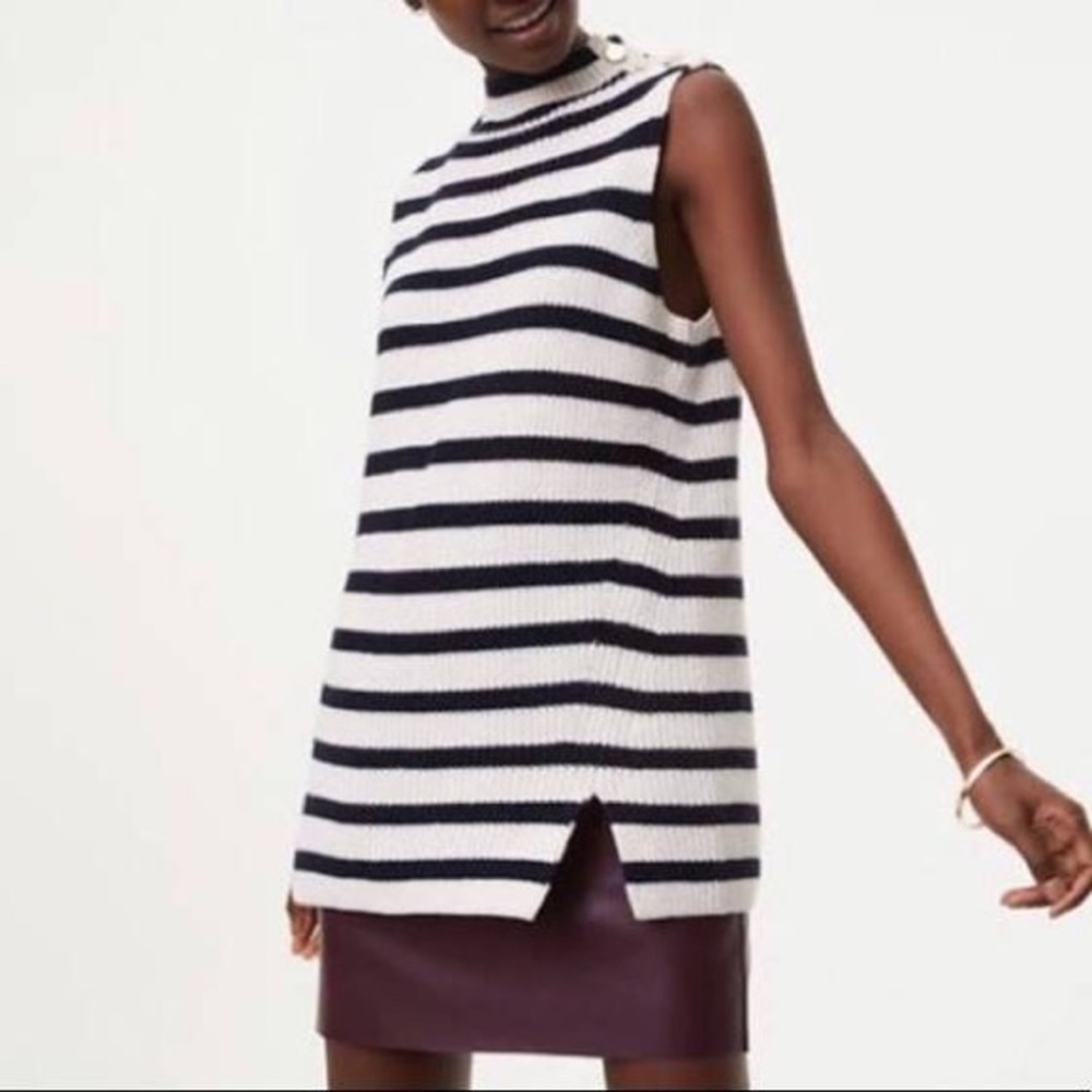 Loft Sweater Tunic with button detail